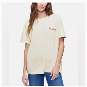 Wildfox Cream Tee with Red Rodeo Detail
